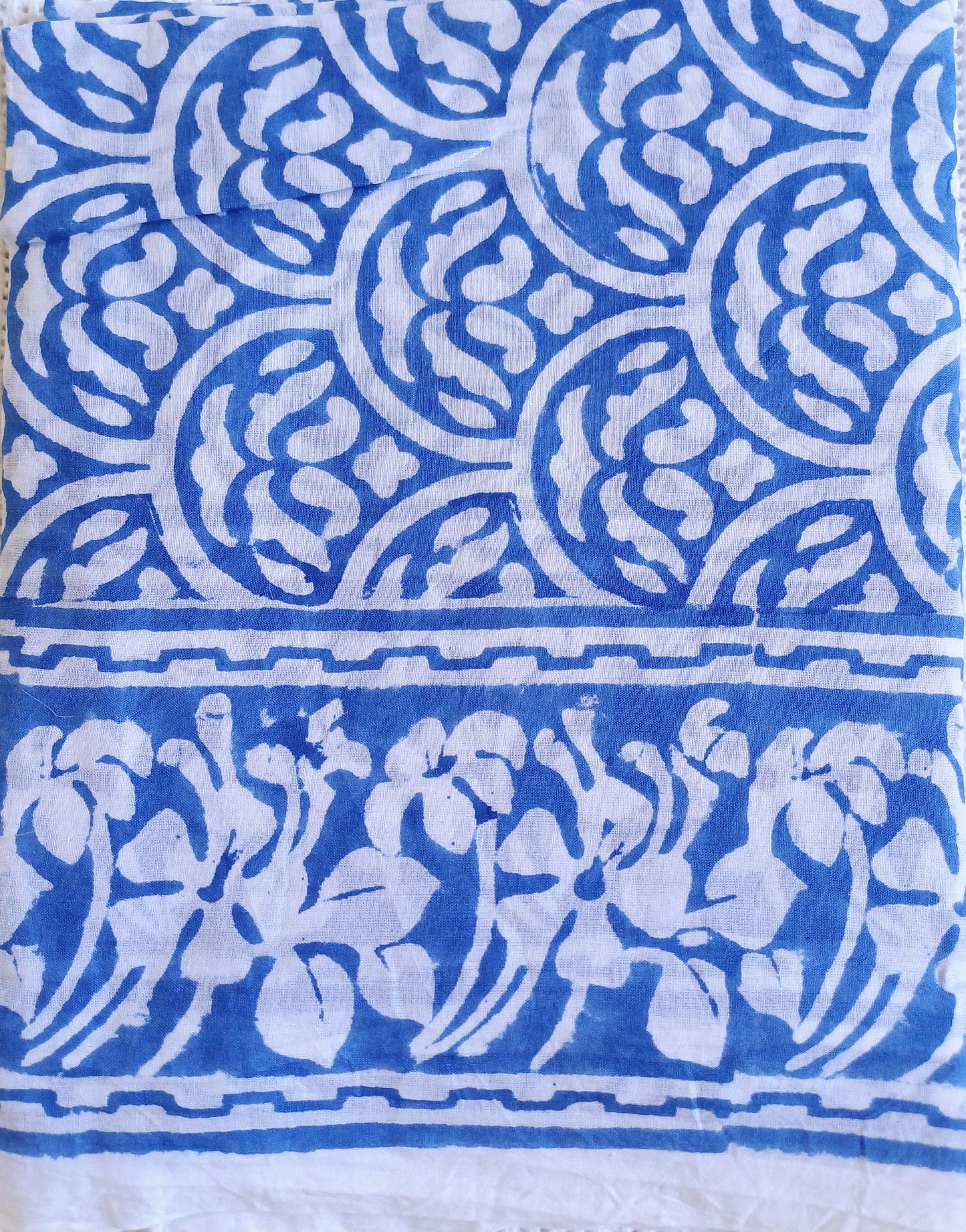 Cotton Scarf Classic Blue White