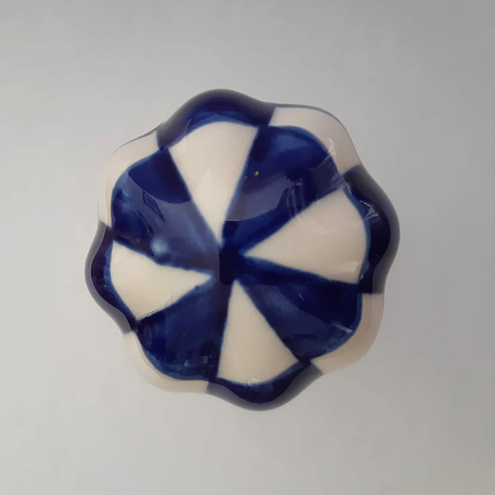 Wine Stopper - Faceted Blue Geometric