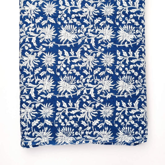 Single Size Blue & White Cotton Kantha