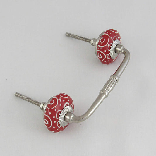 Ceramic Handles in Silver - Double Pink