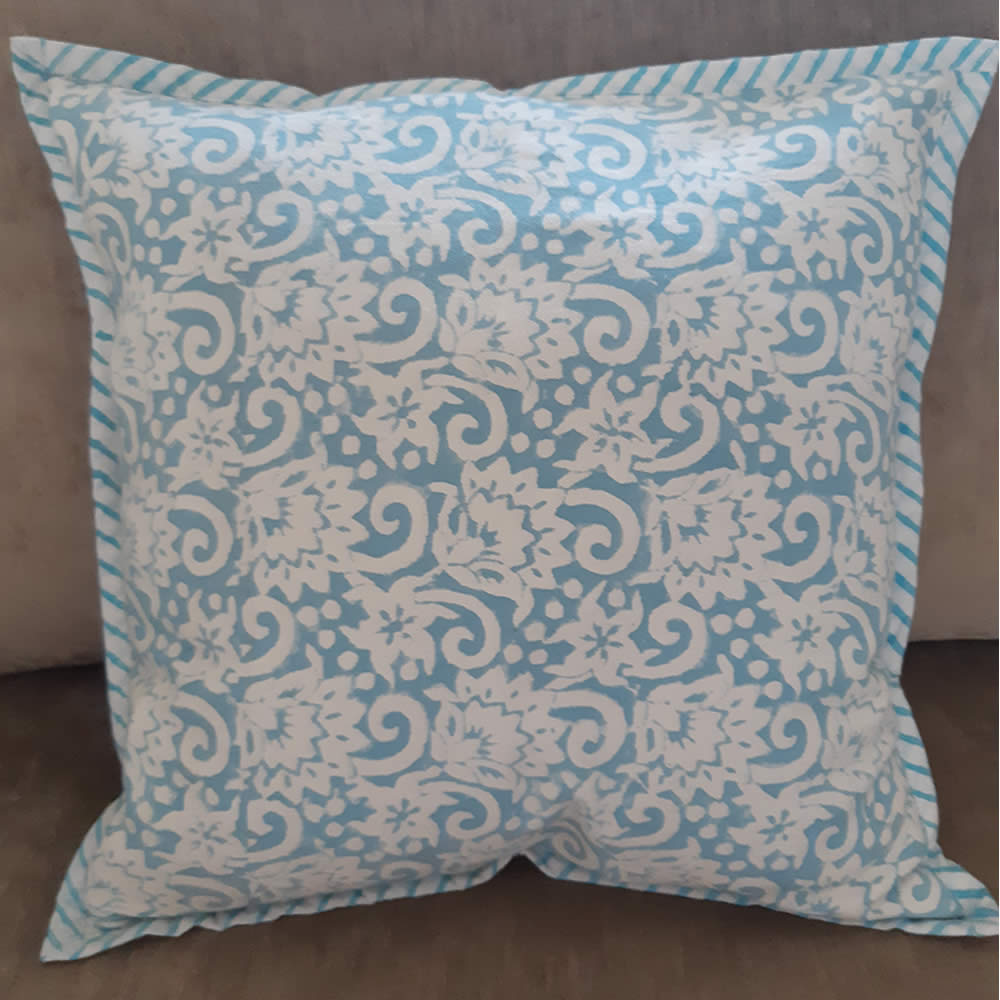 Canvas Cushion Cover Light Blue