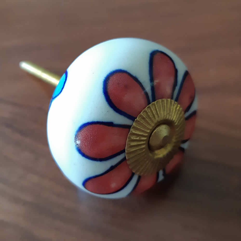 Ceramic Door Knob - Large Flower