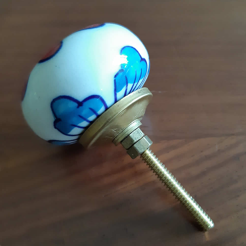 Ceramic Door Knob - Large Flower