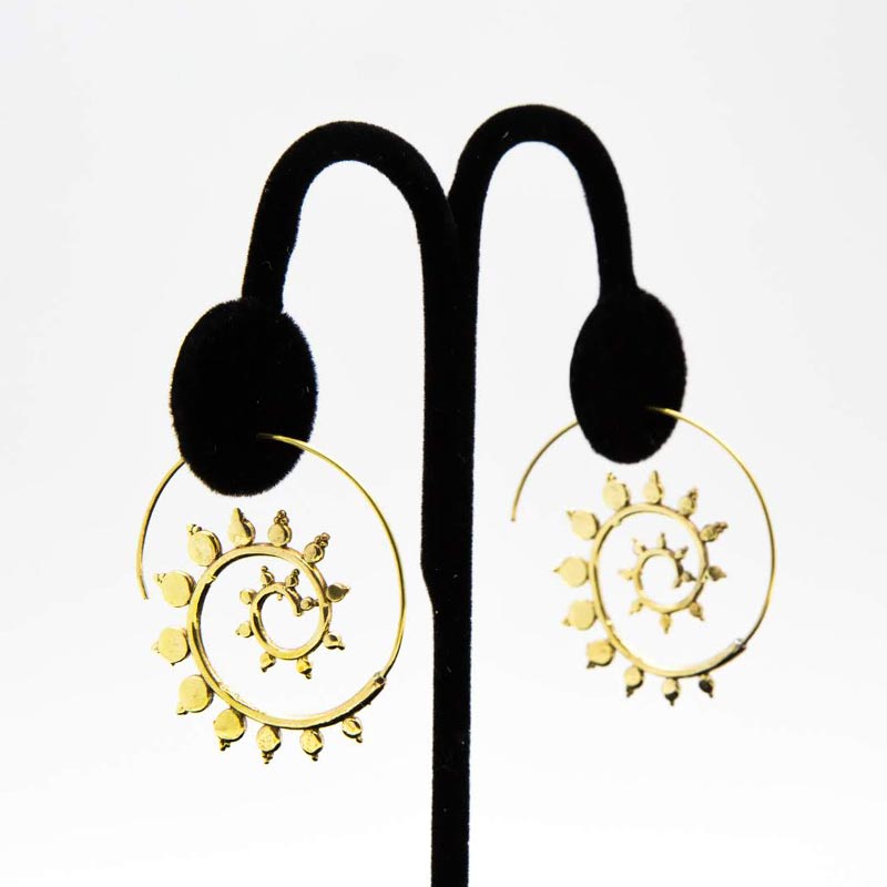 Brass Earrings Leaves