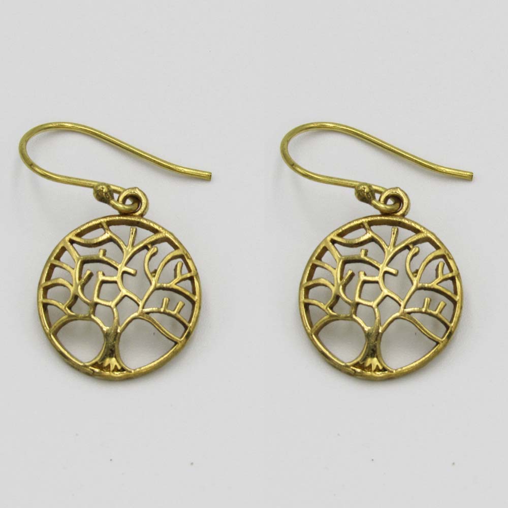 Tree of Life - Brass-Plated Earrings