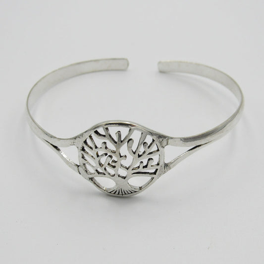 Tree of Life Bangle - Silver Plated