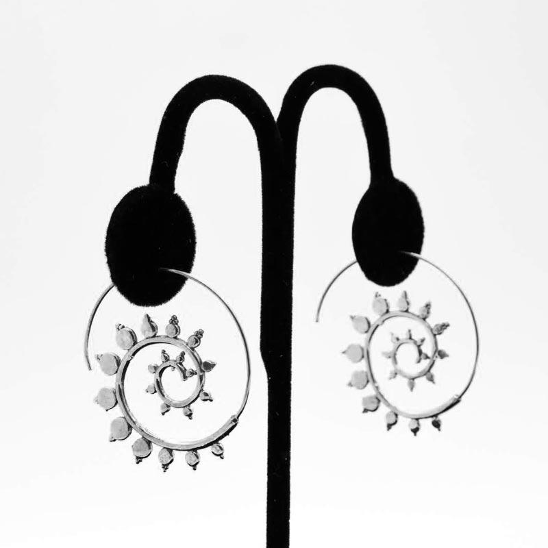 Silver-Plated Earrings Leaves