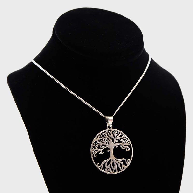 Silver-Plated Pendant Tree Round