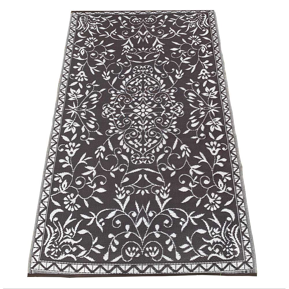 Carpets & Mats - Medium Brown & Cream Floral Plastic Mat