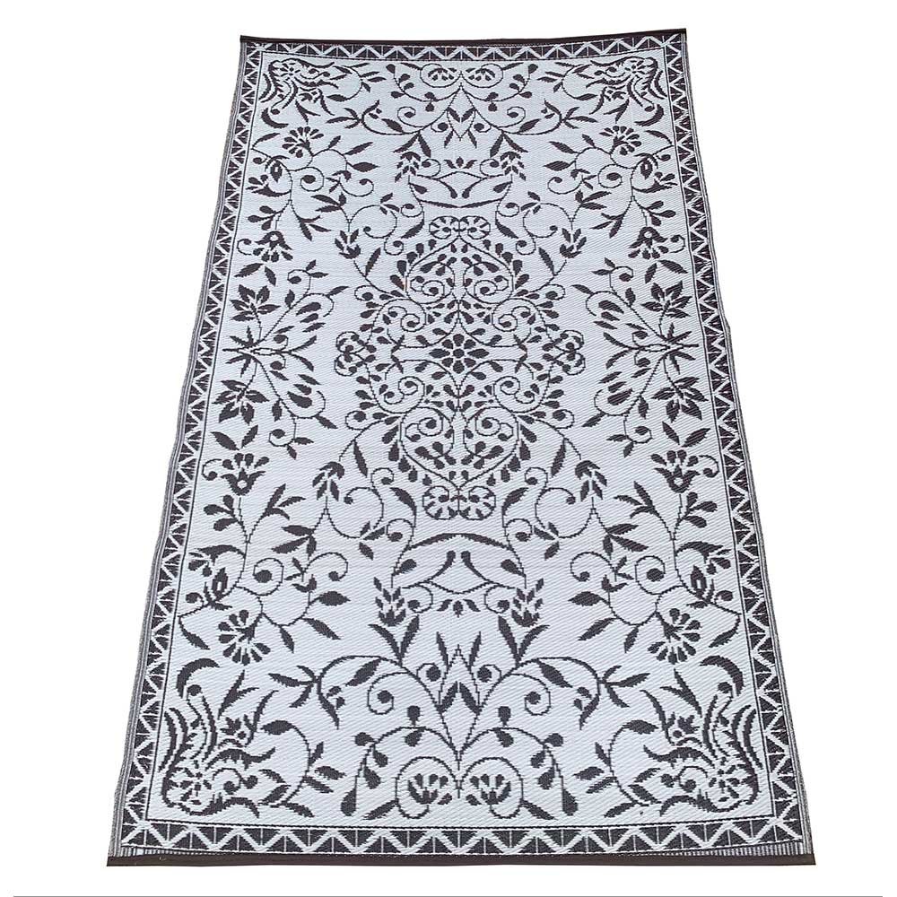 Carpets & Mats - Medium Brown & Cream Floral Plastic Mat