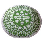 Carpets and Mats:Green White/Round 6 x 6