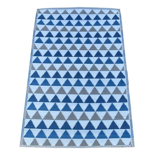 Carpets & Plastic Mats - Small Grey Blue Pyramid Design Plastic Mat