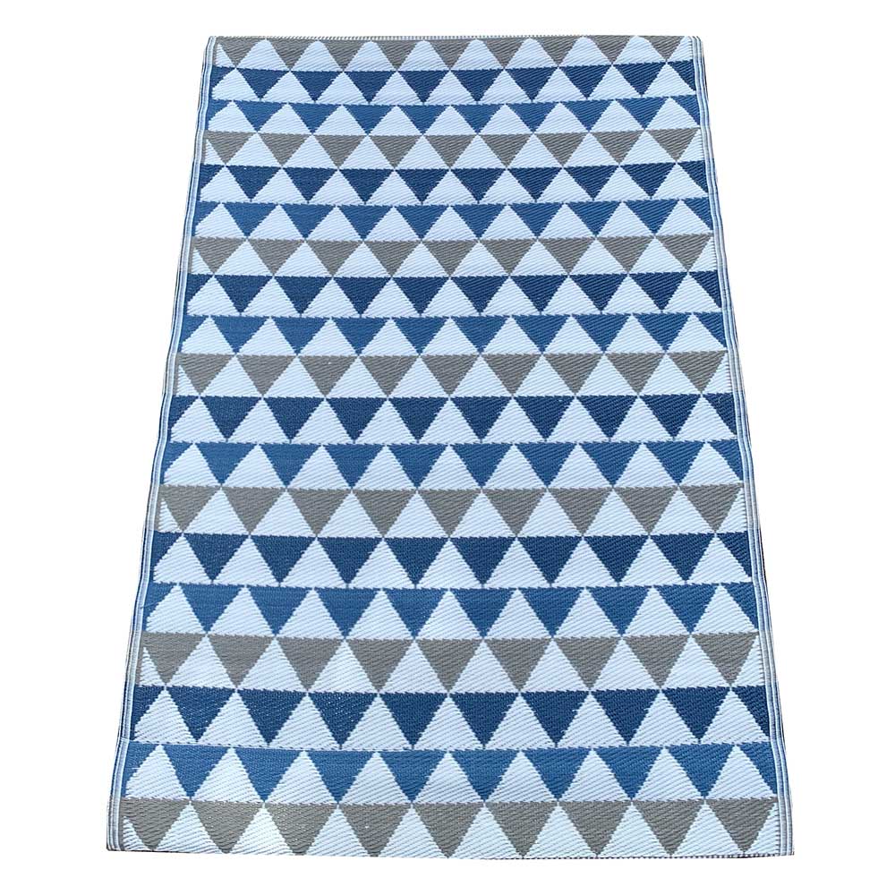 Carpets & Plastic Mats - Small Grey Blue Pyramid Design Plastic Mat