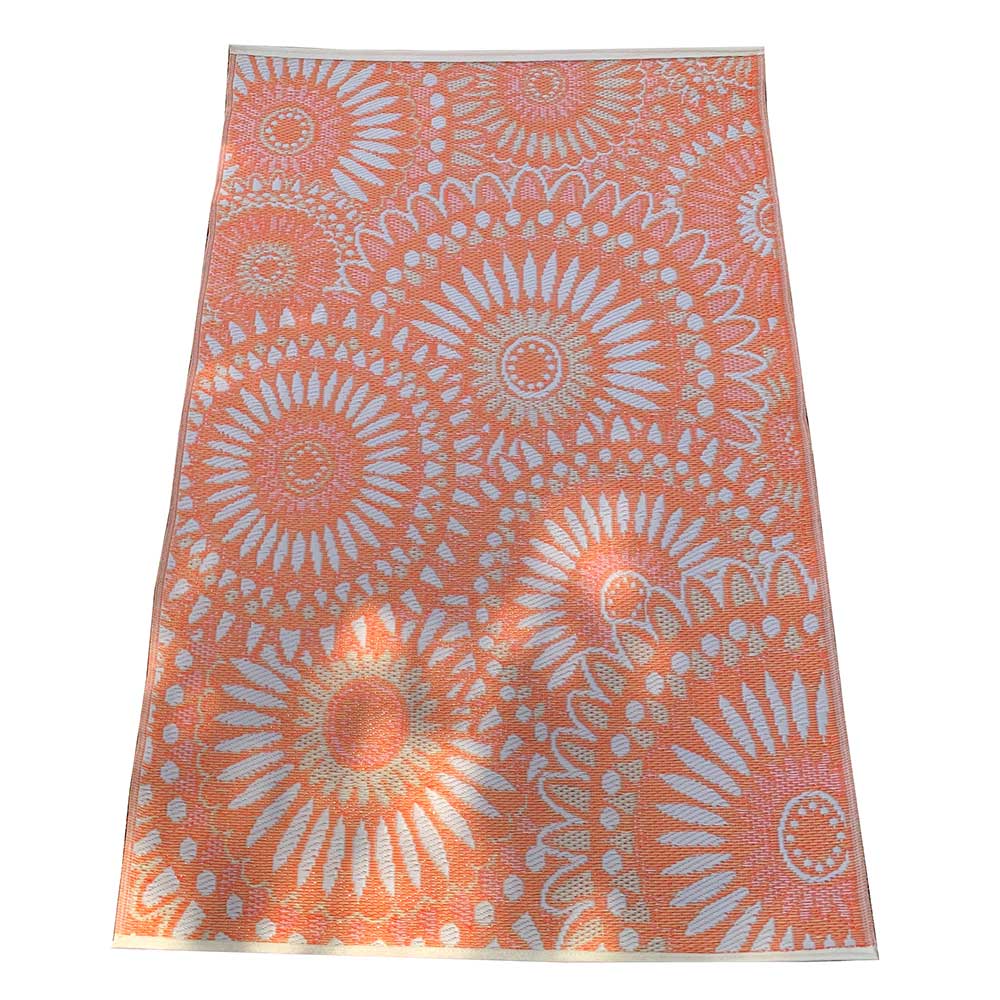 Carpets & Plastic Mats - Small Orange & Cream Circles Plastic Mat