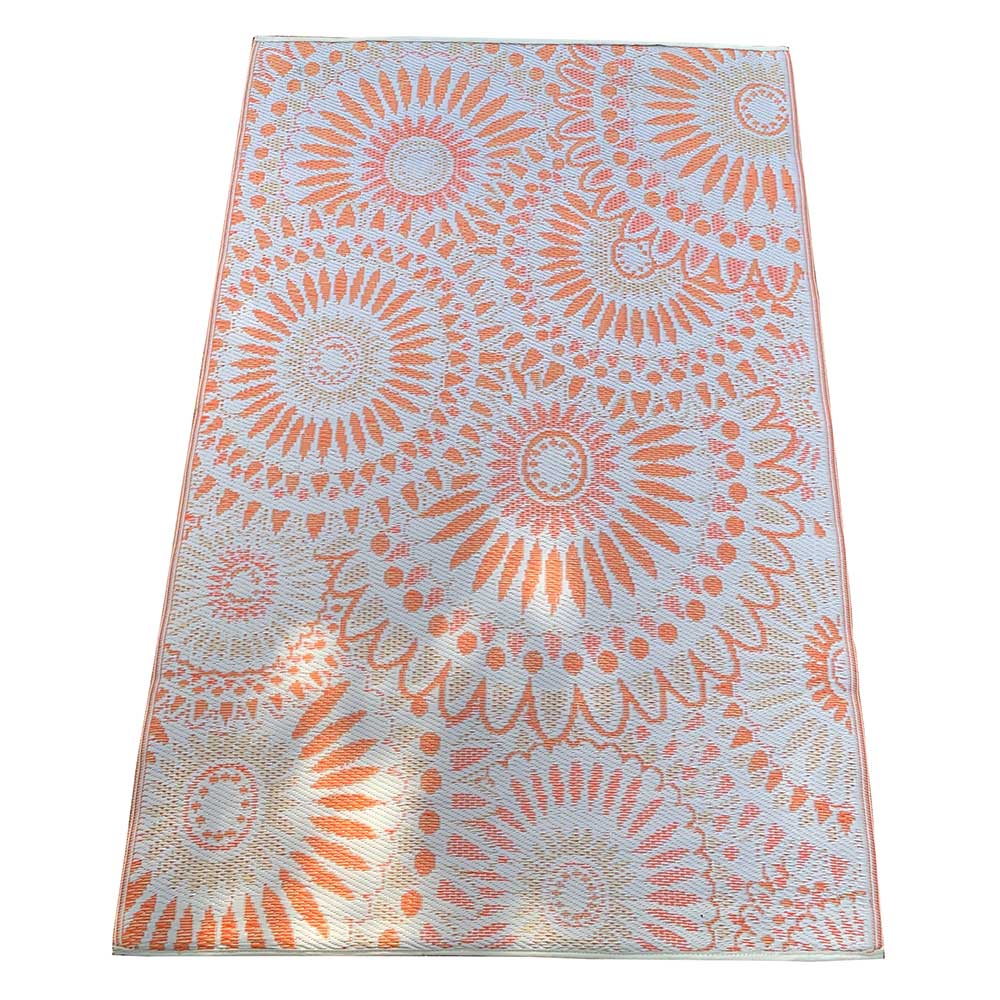 Carpets & Plastic Mats - Small Orange & Cream Circles Plastic Mat