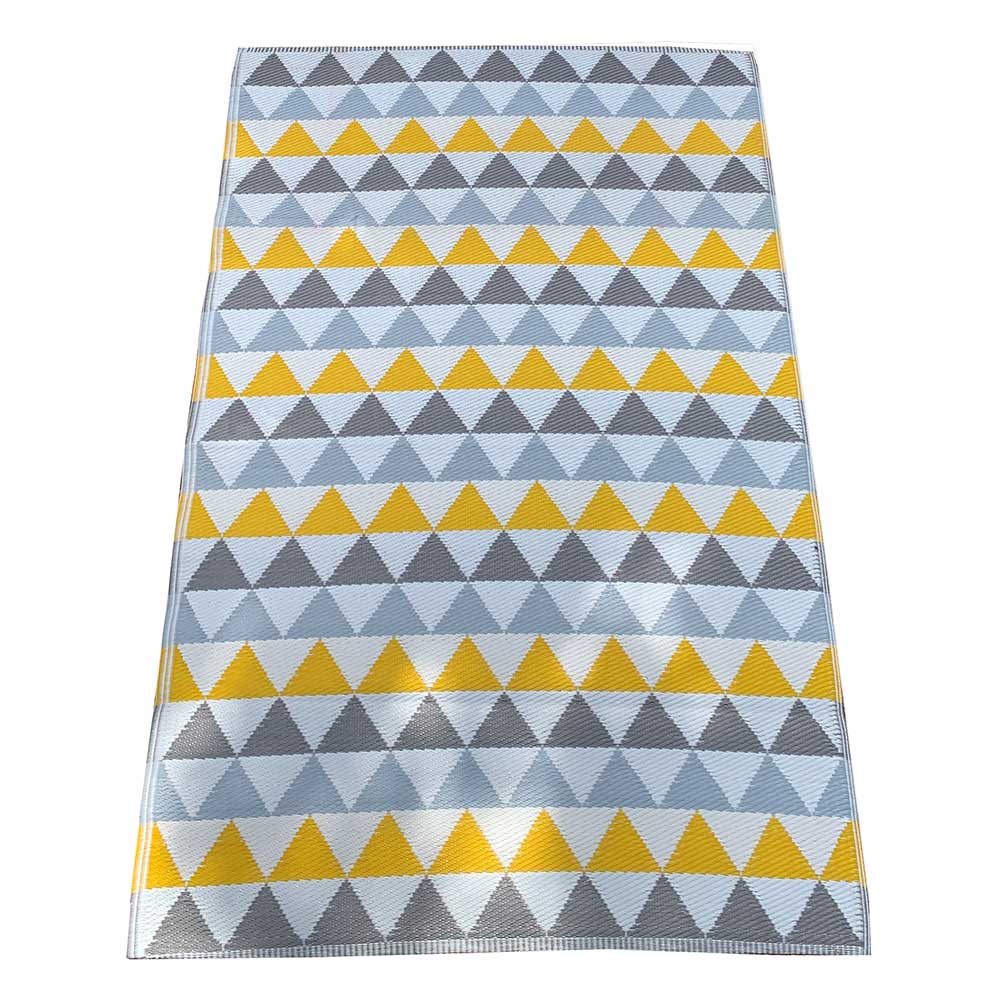 Carpets & Plastic Mats - Small Grey & Yellow Pyramid Plastic Mat