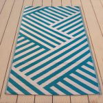 Carpets and Mats:Turquoise White Stripes/Medium