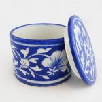 Pottery:Round Box/Blue