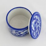 Pottery:Round Box/Blue