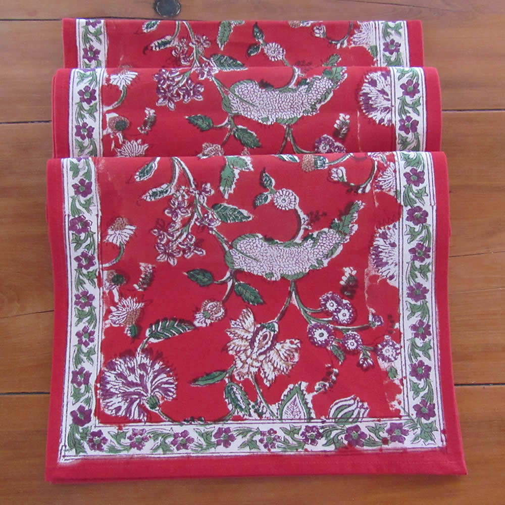 Table Runner – Red Floral Pattern