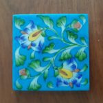 Pottery:Tile Loose 4 x 4/Turquoise Floral