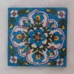 Pottery:Tile Loose 4 x 4/Turquoise Ornate