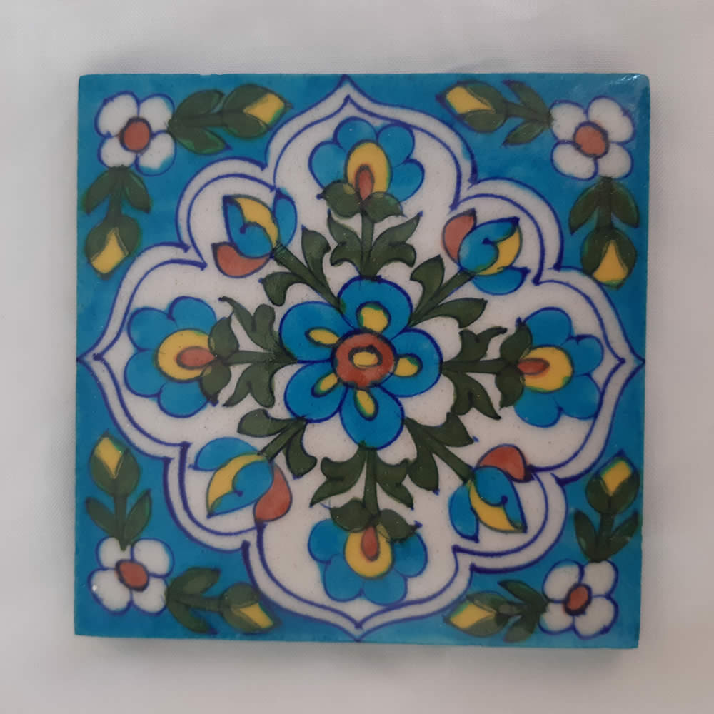 Tiles - Ornate Floral on Turquoise