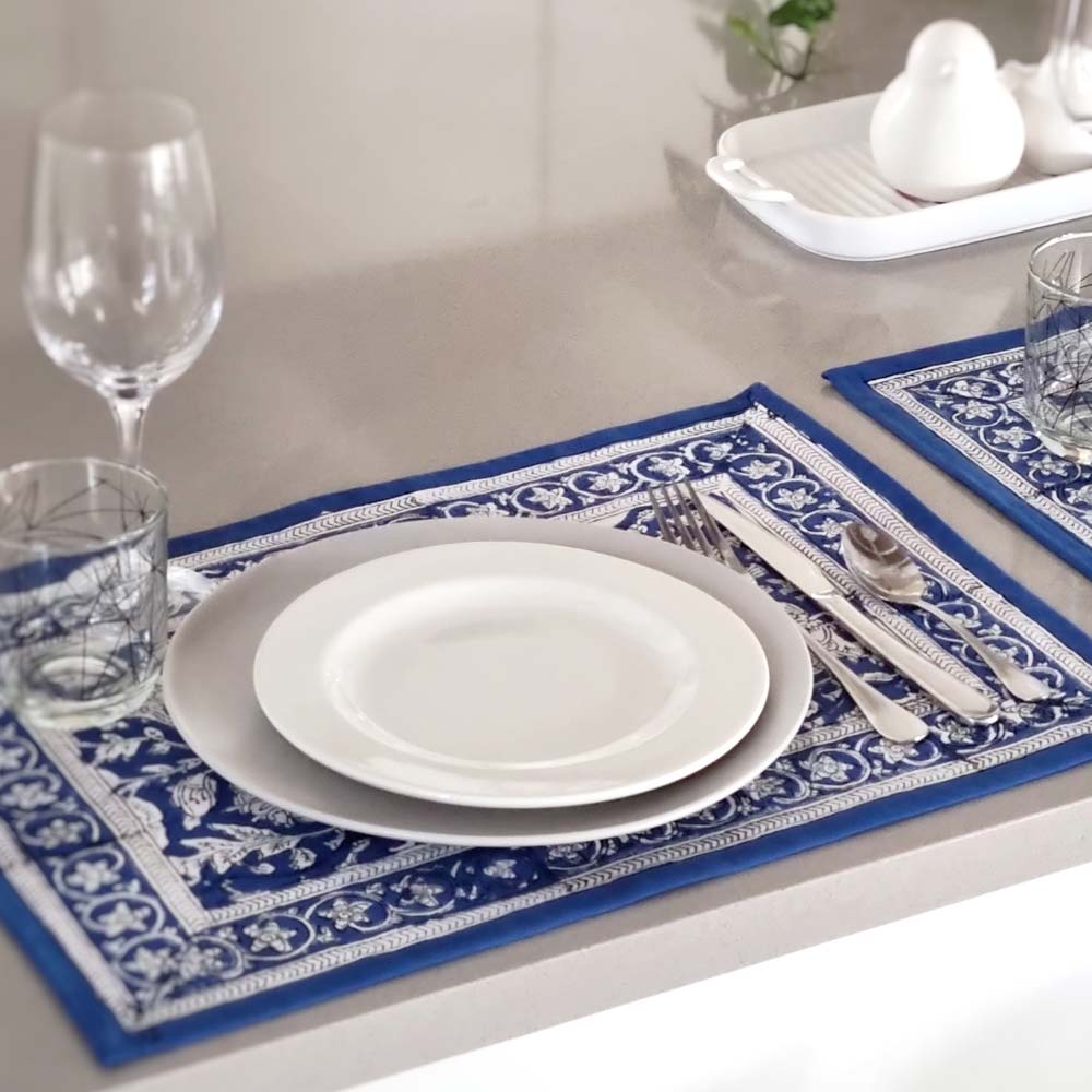 Table Mats – Blue and White - Set of 6