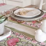 Tableware:Place Mat/Green and Pink