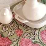 Tableware:Place Mat/Green and Pink