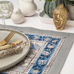 Tableware:Place Mat/Grey and Blue