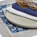 Tableware:Place Mat/Grey and Blue