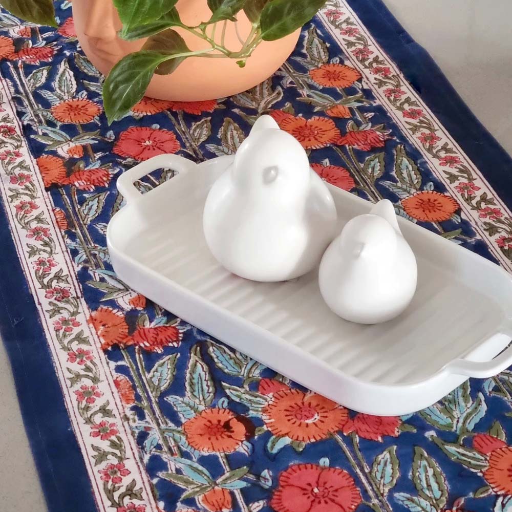 Table Runner – Blue and White Floral Pattern