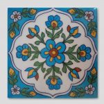 Pottery:Tile Loose 6 x 6 in/Turquoise Ornate