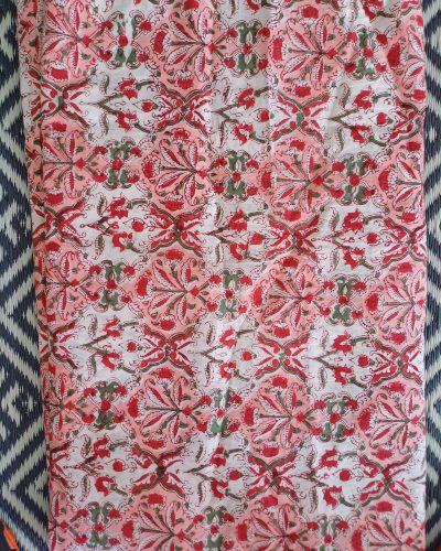 Fabric/Material:Fabric White Pink Large Flower - Appx 113cm Wide