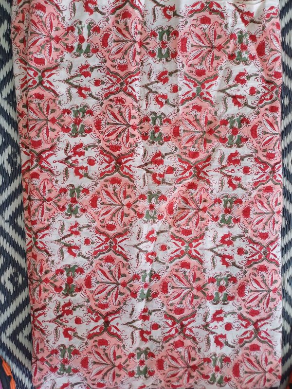 Fabric/Material:Fabric White Pink Large Flower