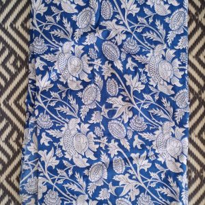 Fabric/Material:Fabric Blue White Floral