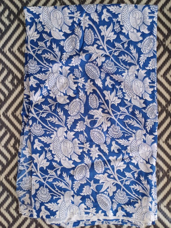 Fabric/Material:Fabric Blue White Floral