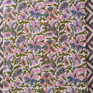 Fabric/Material:Fabric White with Blue Pink Flowers