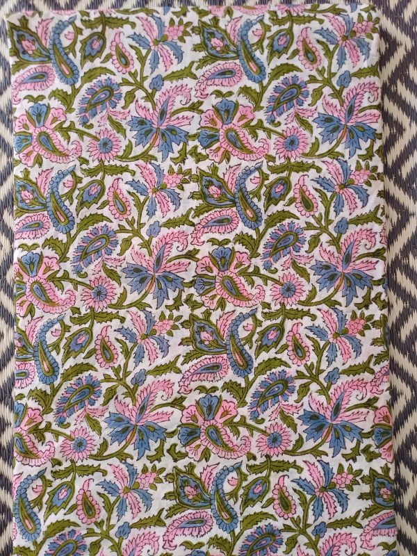 Fabric/Material:Fabric White with Blue Pink Flowers