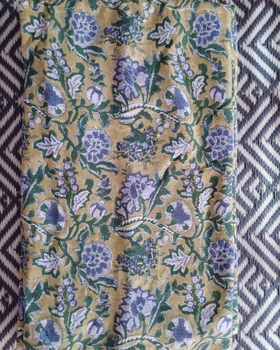 Fabric/Material:Fabric Yellow Blue Floral - Appx 113cm Wide