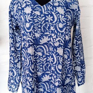 Women:Womens V-Neck - Blue White