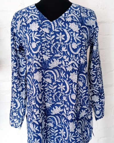 Women:Womens V-Neck - Blue White