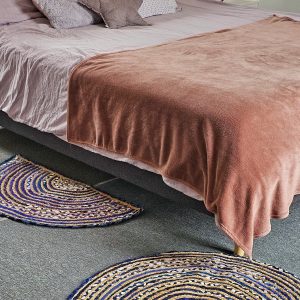 Round Blue Jute Mat