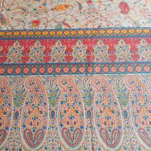 Bedspread Red Green Screen Print Paisley - King Size