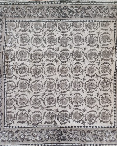 Cushion Cotton Cover Block Print Rapit - Grey Singular