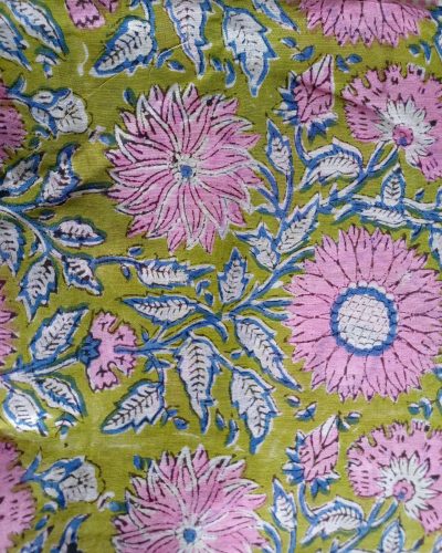 Cotton Scarf Pink Green Floral