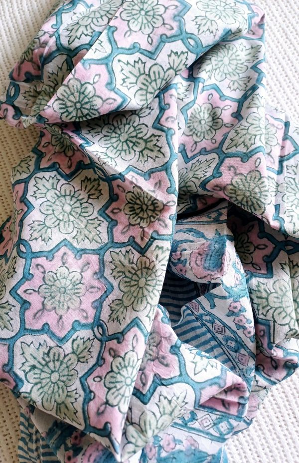 Cotton Scarf Pink Star - Image 2