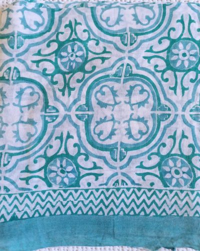 Cotton Scarf Teal Olive