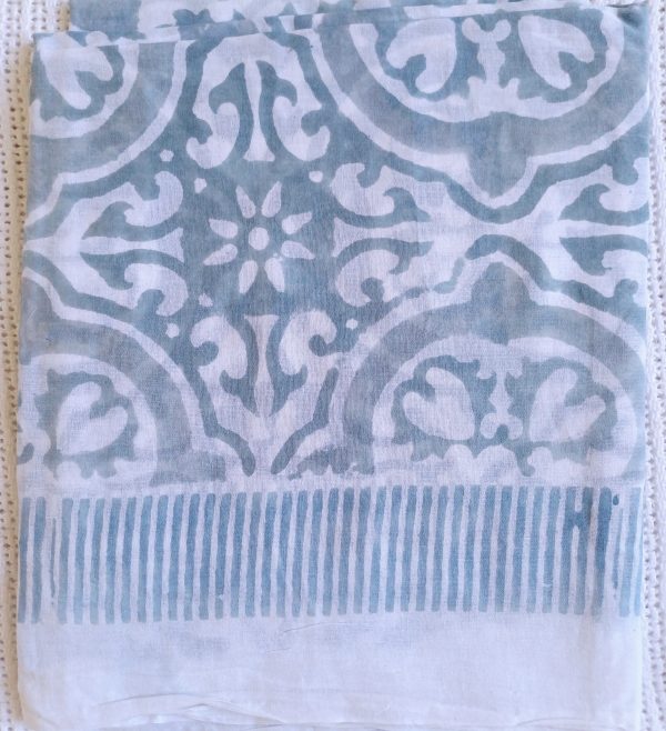 Cotton Scarf Grey Ornate
